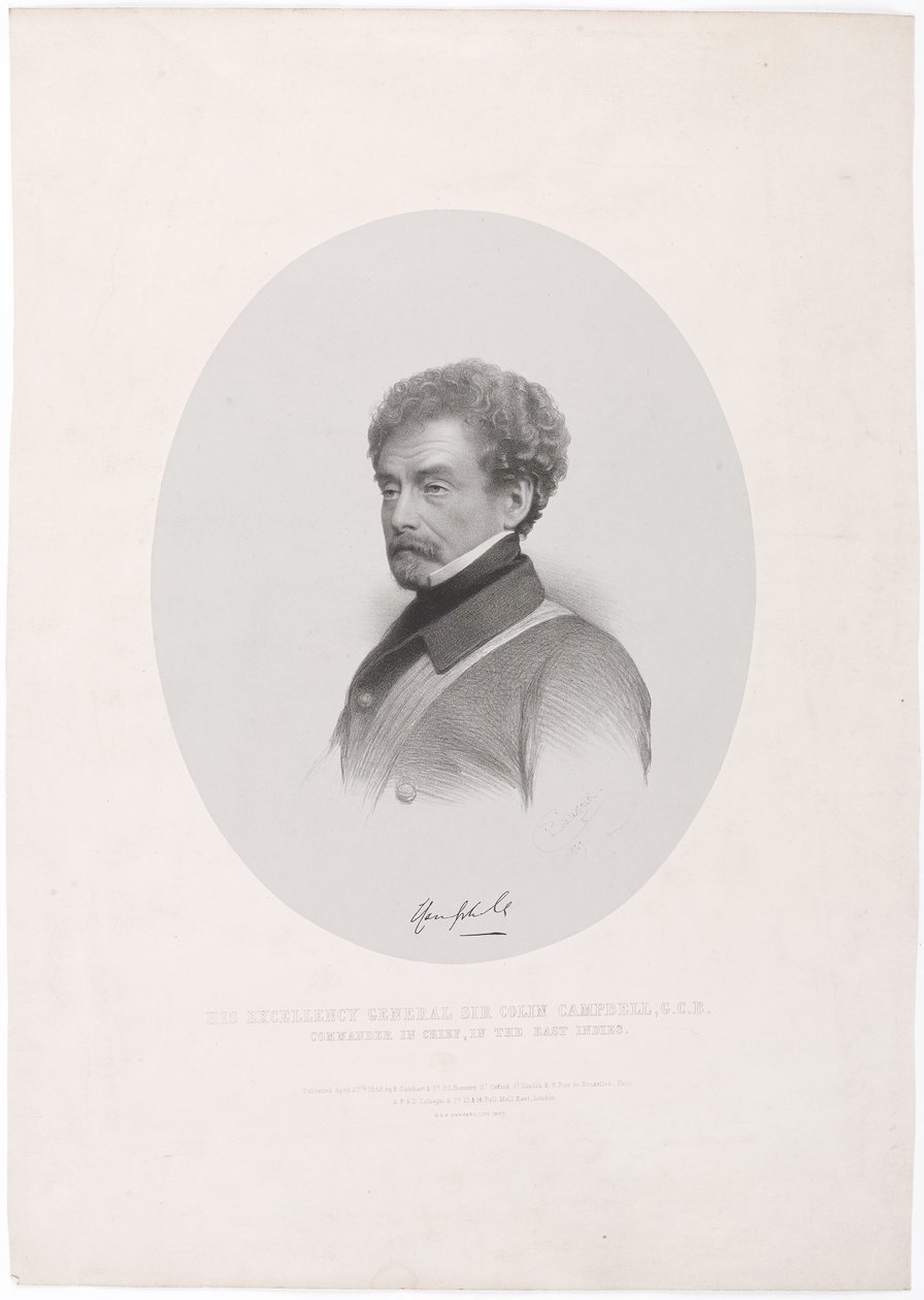 "Ekselansları General Sir Colin Campbell GCB Doğu Hint Adaları Başkomutanı" by Charles Baugniet