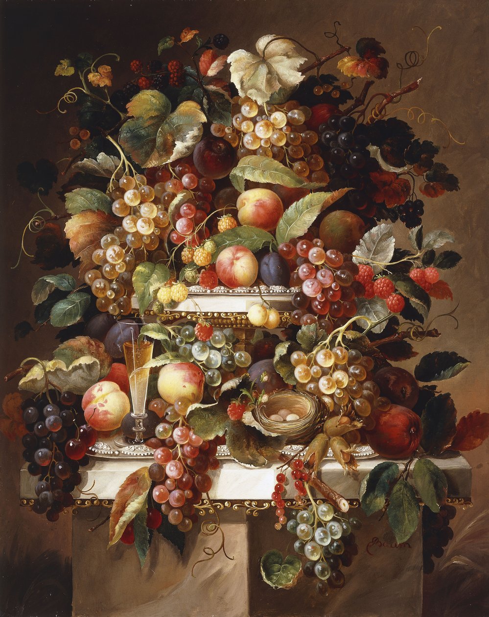 Üzüm ve Şeftali ile Natürmort, by Charles Baum
