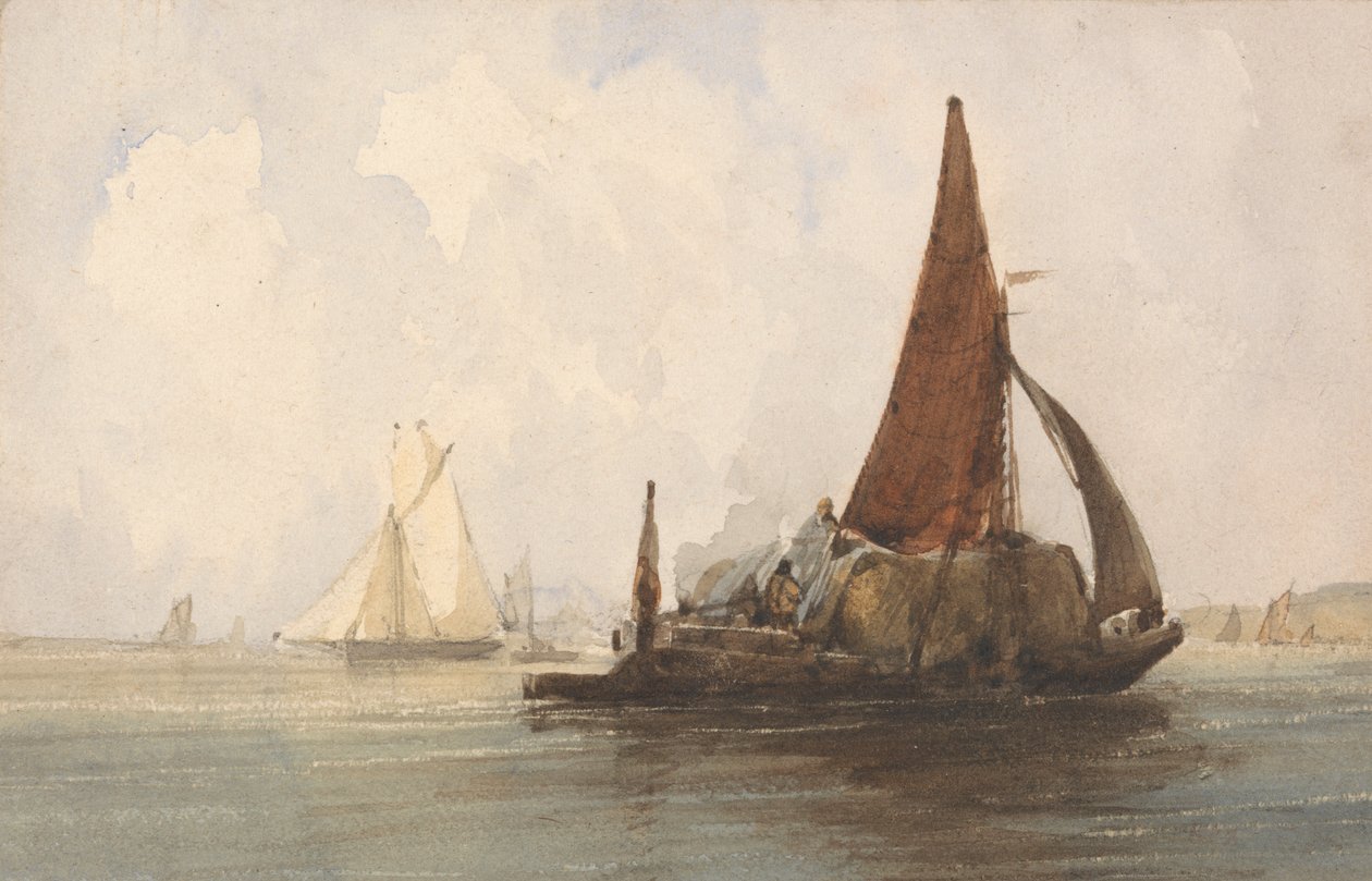 Sakin Denizde Saman Mavnası by Charles Bentley