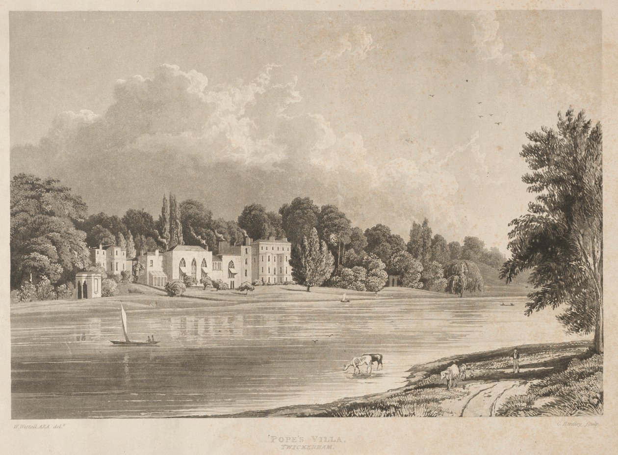 Papalar Villası, Twickenham, 1828. by Charles Bentley