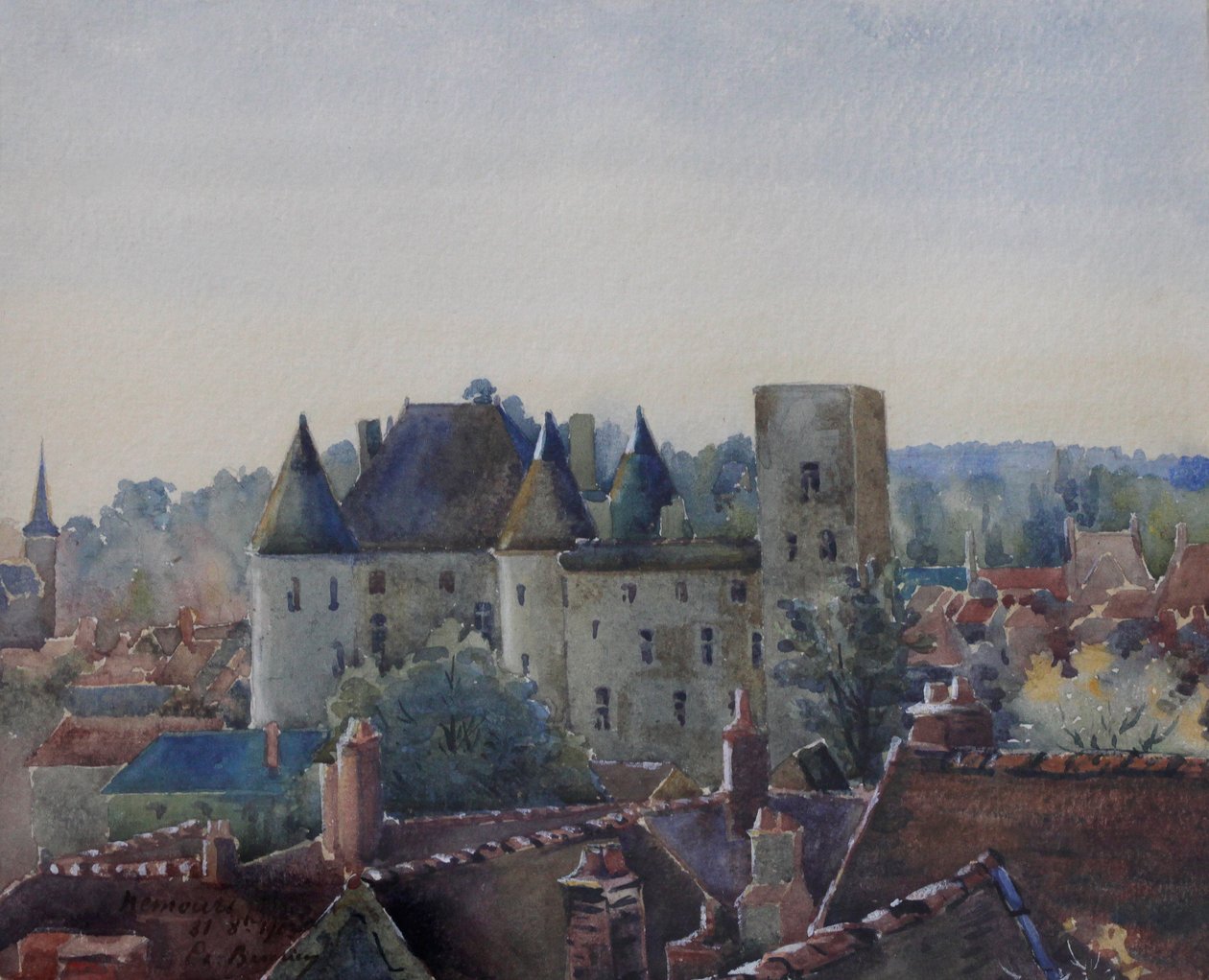 Nemours Kalesi, c.1904 (suluboya) by Charles Bernier