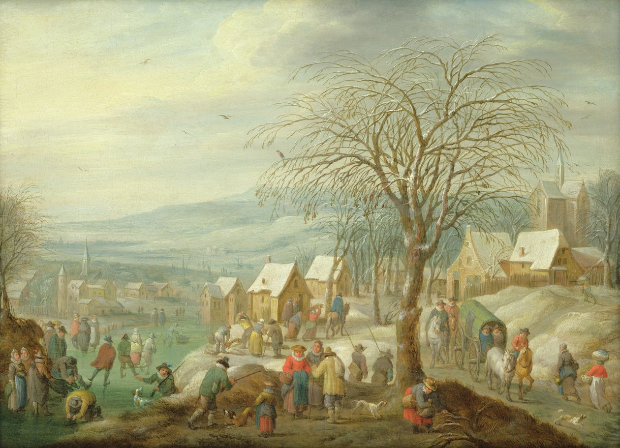 Bir Köy Kış Manzarası by Charles Beschey