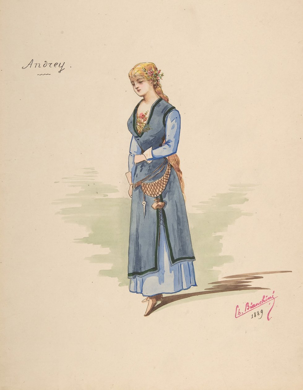 Andrey [a] için Kostüm Tasarımı, Açıklayıcı Aksesuarlar [b], 1889. by Charles Bianchini