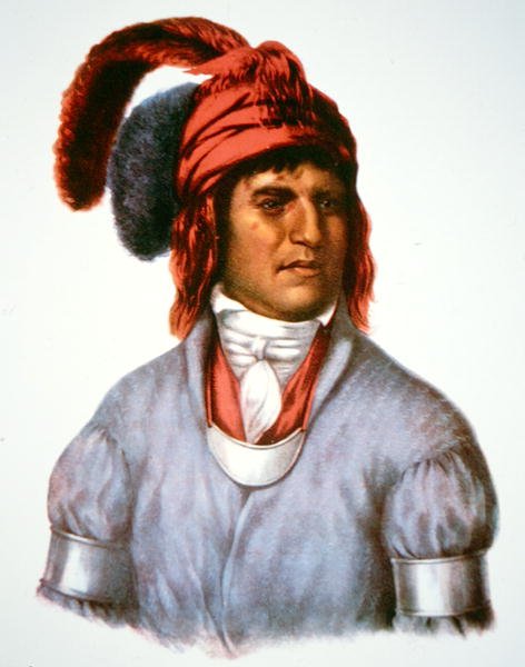 Ledagie, Creek halkının şefi, 1825 tarihli bir resimden (renkli lito) by Charles Bird (after) King