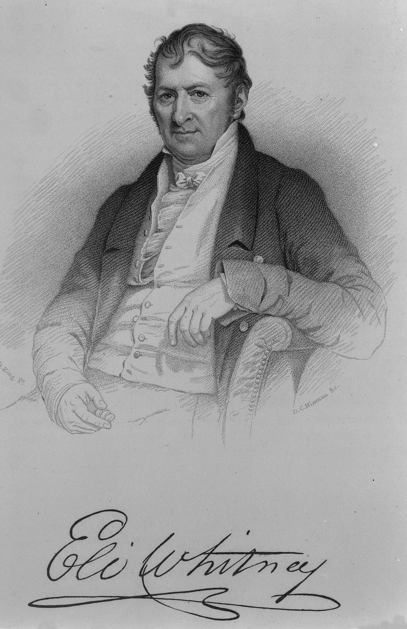D.C. Hinman tarafından kazınmış Eli Whitney, 1846 by Charles Bird King