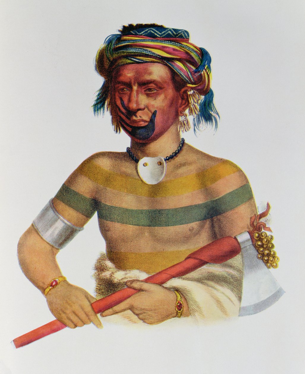 Shau-Hau-Napo-Tinia, bir Iowa Chief, 1837, Thomas L. McKenney ve James Hall tarafından yazılan 