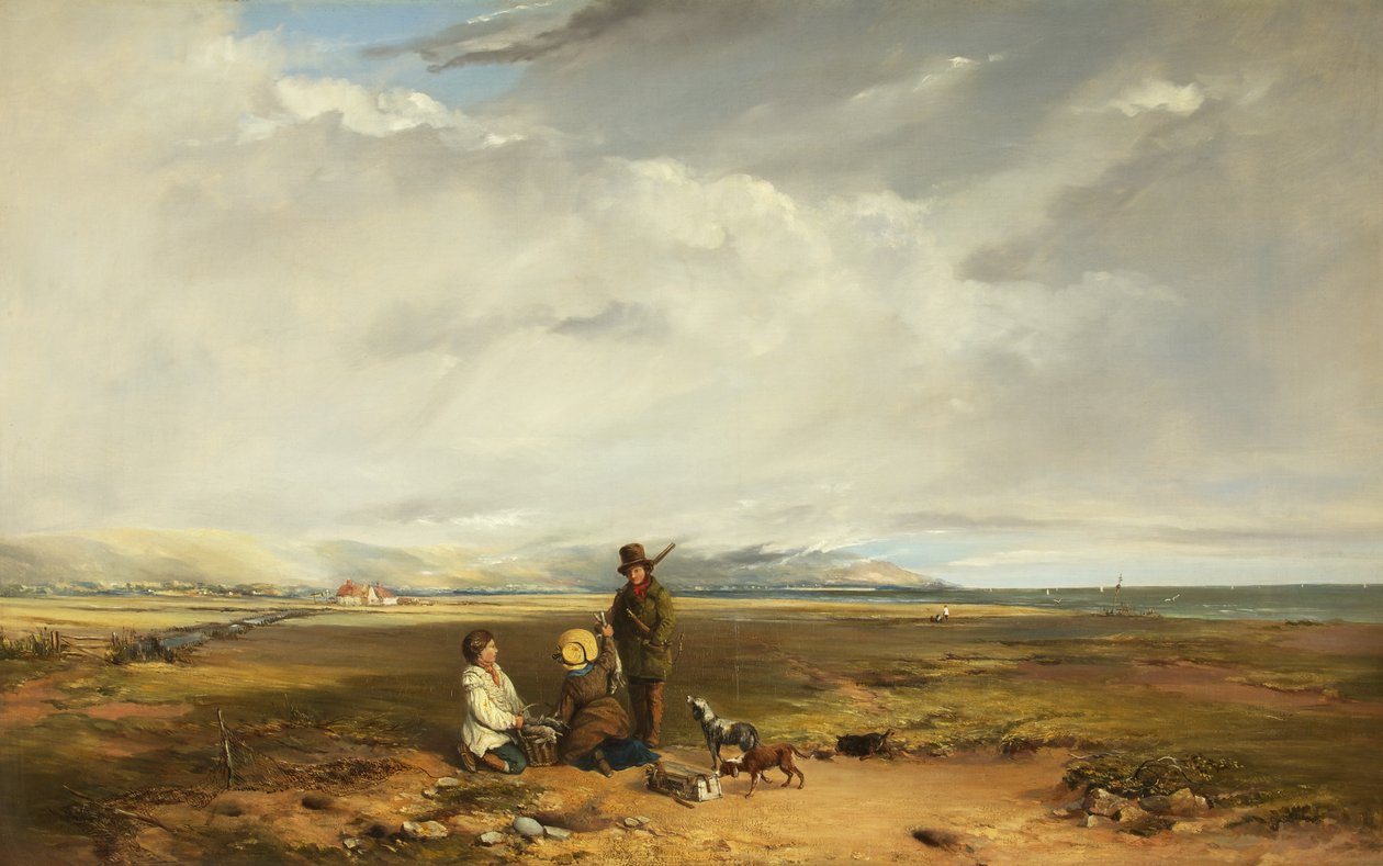 Sporcu ve Yoldaşlarla Manzara, muhtemelen 1842 (tuval üzerine yağlı boya) by Charles Branwhite