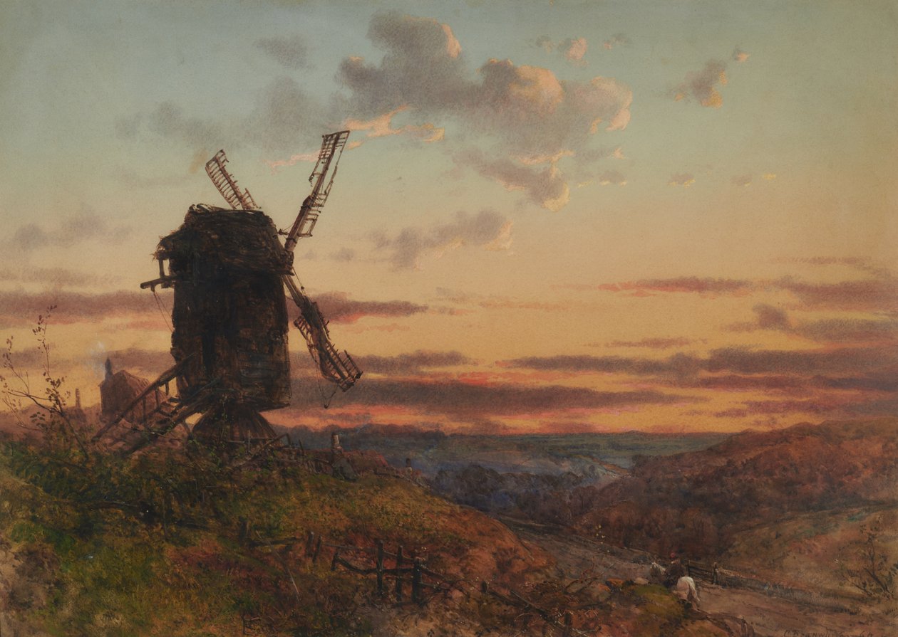 Yel değirmeni ile manzara by Charles Branwhite