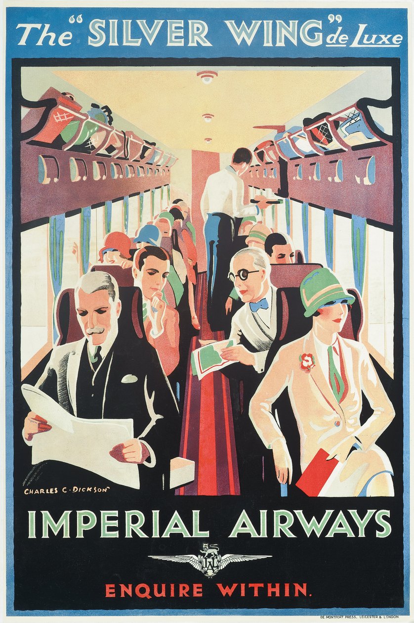 Imperial Airways reklam afişi (renkli litografi) by Charles C. Dickson