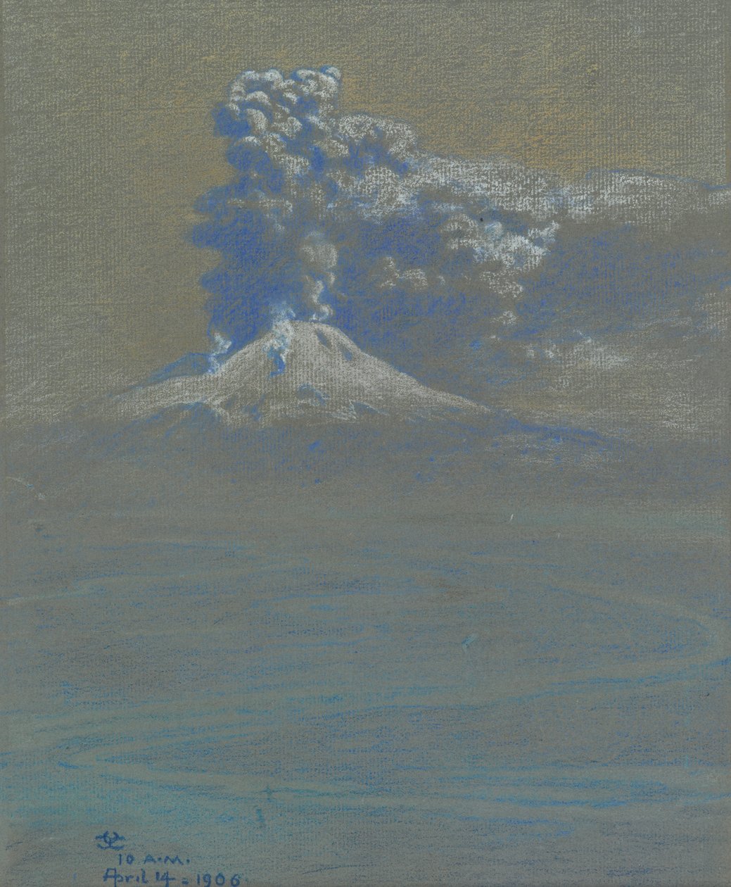 Ottaviano Üzerine Kül Yağmuru, 1906 (gri-mavi serilmiş kağıt üzerine pastel) by Charles Caryl Coleman