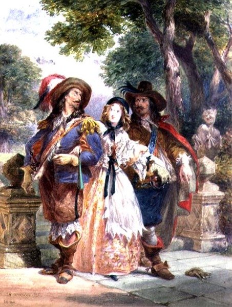 Zorluk: İki Cavaliers arasında araya giren bir Leydi, 1862 by Charles Cattermole