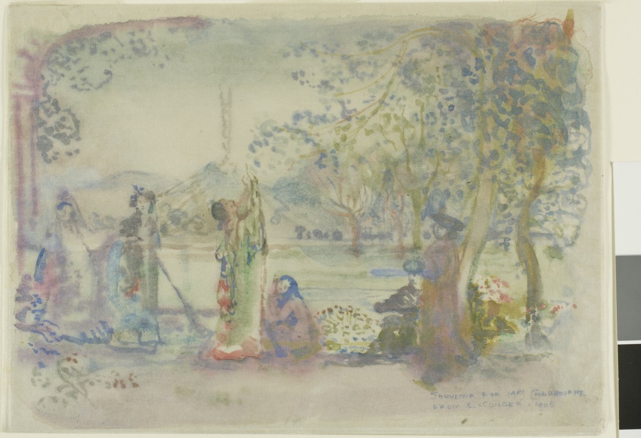 Sabah bir gölde sahne by Charles Edward Conder