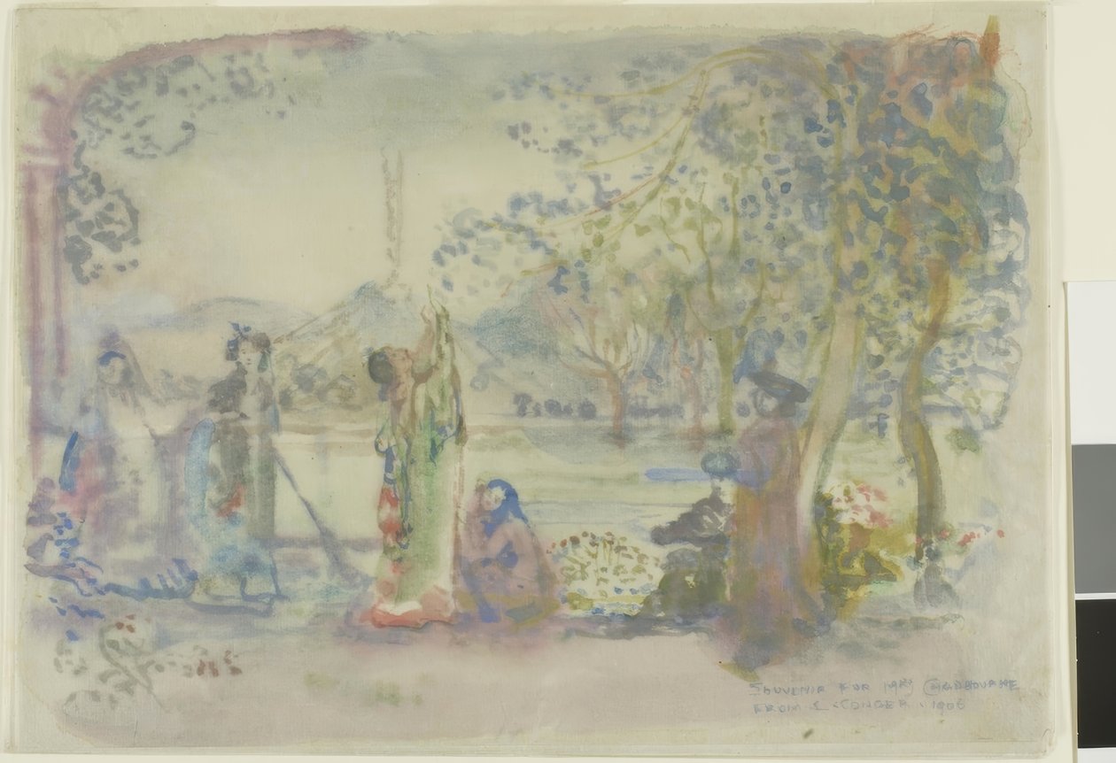 Sabah bir gölde sahne by Charles Edward Conder