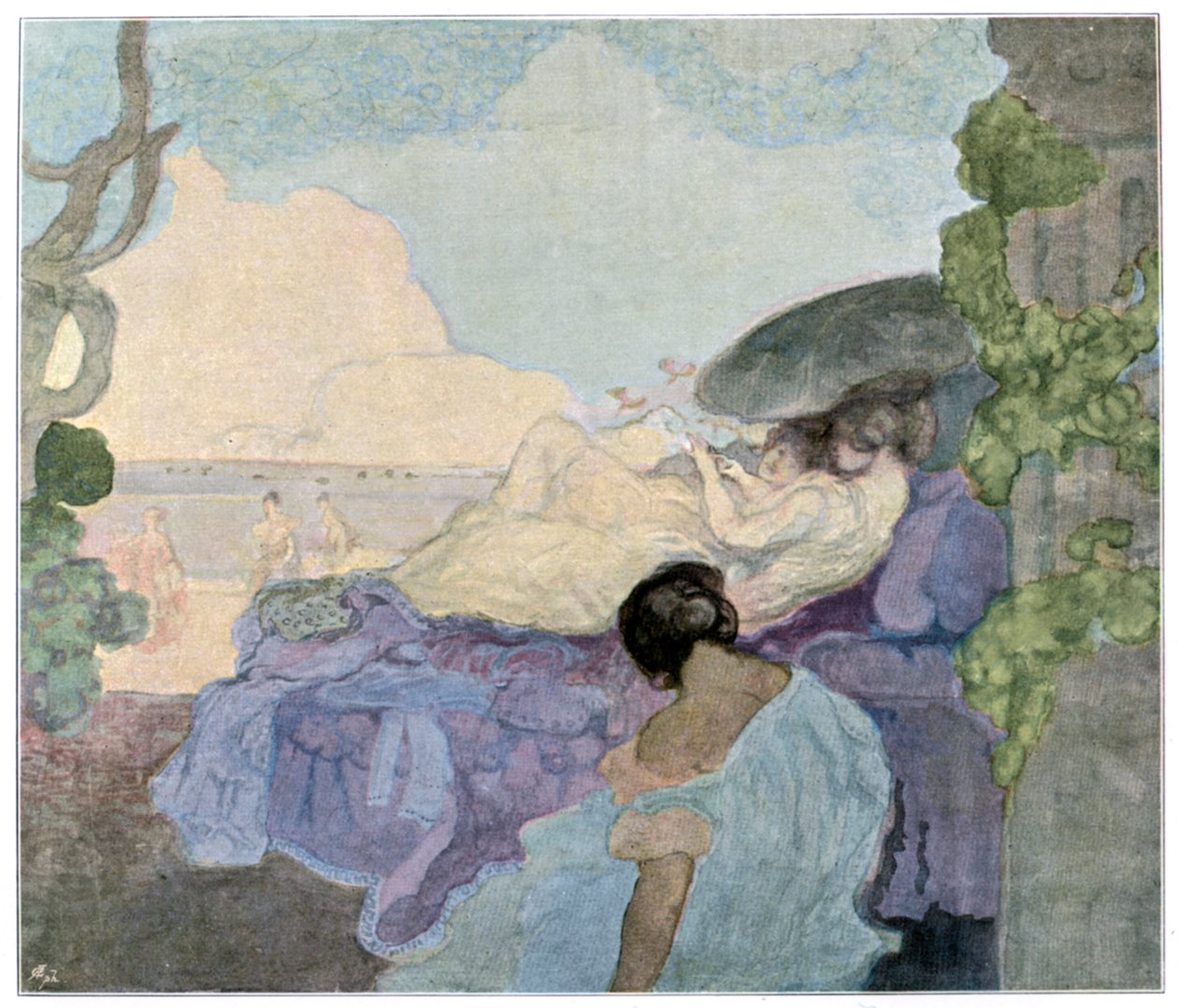 Deniz kenarında dinlenen kadınlar, 1898. by Charles Edward Conder
