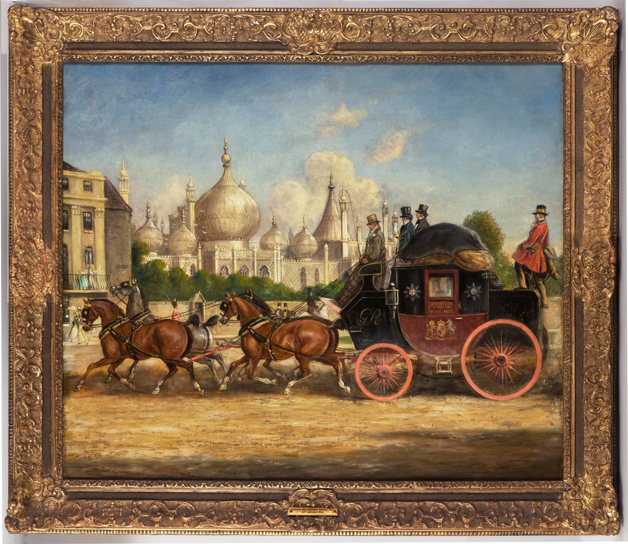 Londra-Brighton posta arabası, Brighton Kraliyet Köşkü'nün önünde by Charles Cooper Henderson
