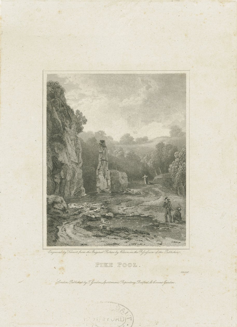 Dovedale - [Charles] Cotton Fishing House: gravür ve [?19th Century] (baskı) by Charles Cotton