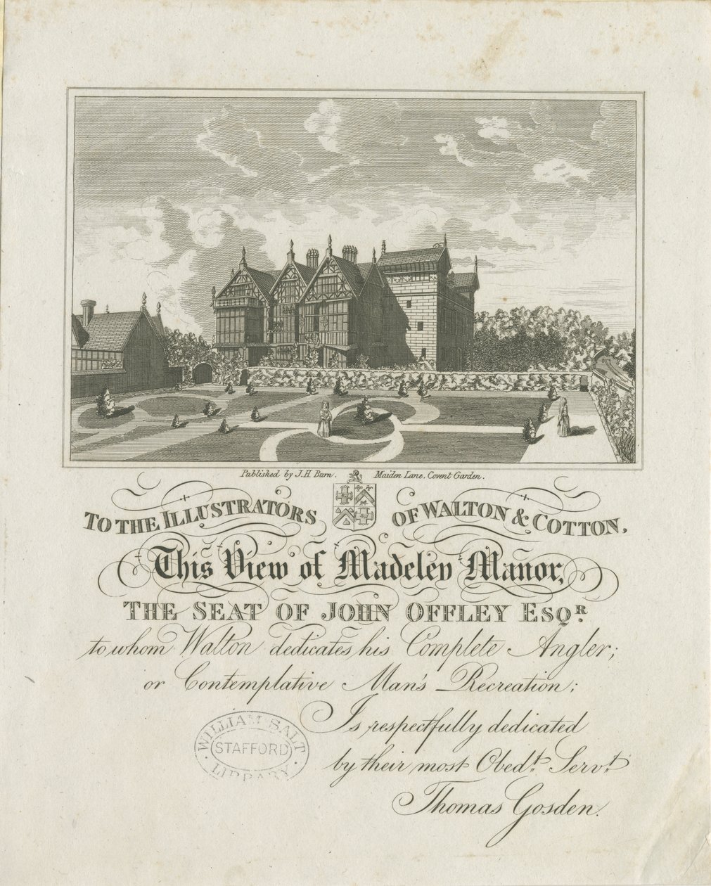 Madeley Malikanesi: gravür, nd [c 1686] (baskı) by Charles Cotton