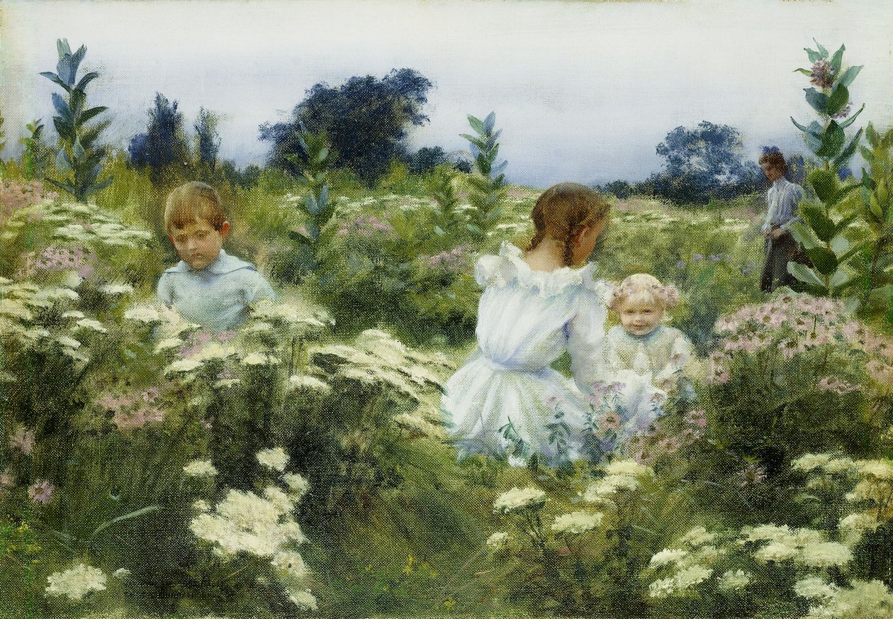 kır çiçekleri arasında by Charles Courtney Curran