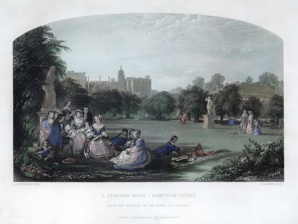Bir Yaz Öğlen: Hampton Court, 19. yüzyıl by Charles Cousen
