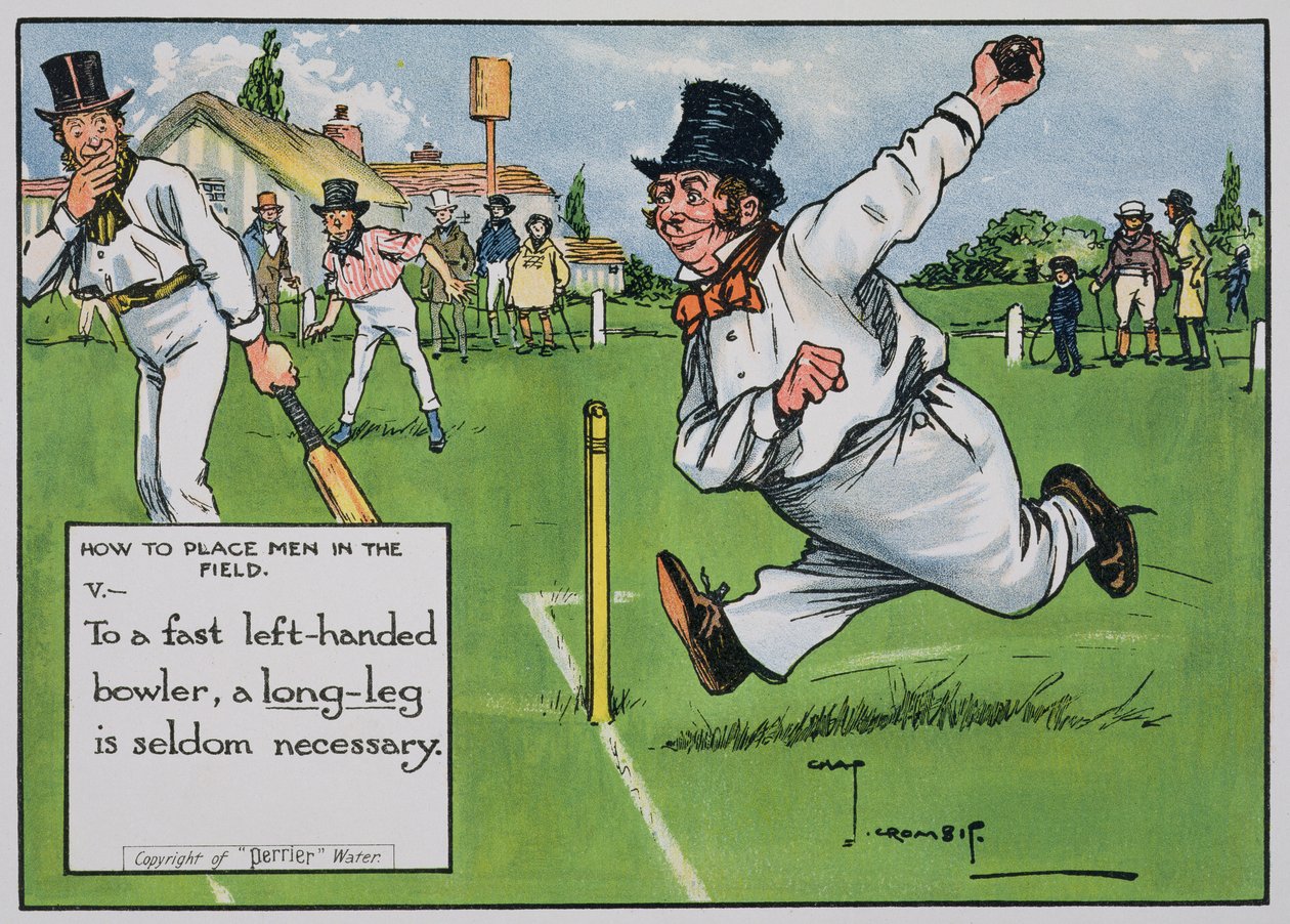1910'da yayınlanan 'Cricket Laws of Cricket'ten Erkekler Tarlaya Nasıl Yerleştirilir (V) by Charles Crombie