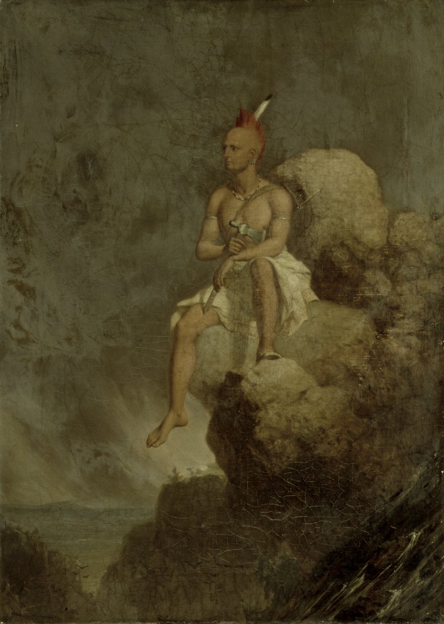 Bir Uçurumun Kenarında Hint Savaşçısı, 1847 by Charles Deas