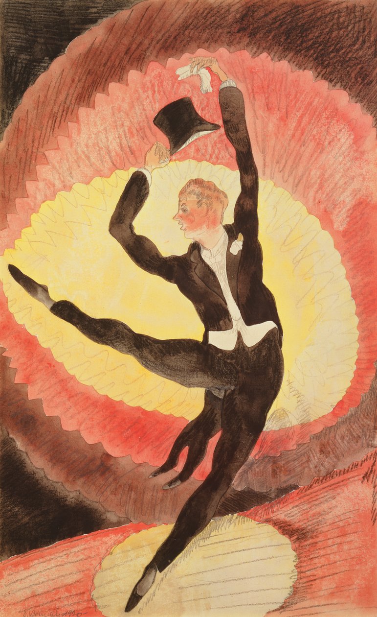 Akrobatik Erkek Dansçı, 1920 (kağıt üzerinde wc) by Charles Demuth