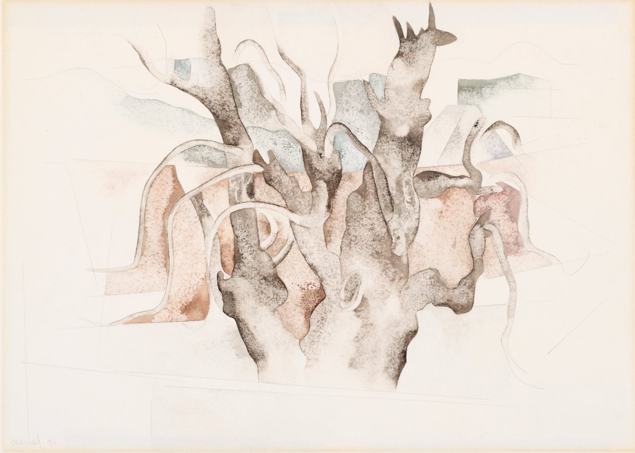 Bermuda - Ağaçlar, 1917 (wc) by Charles Demuth