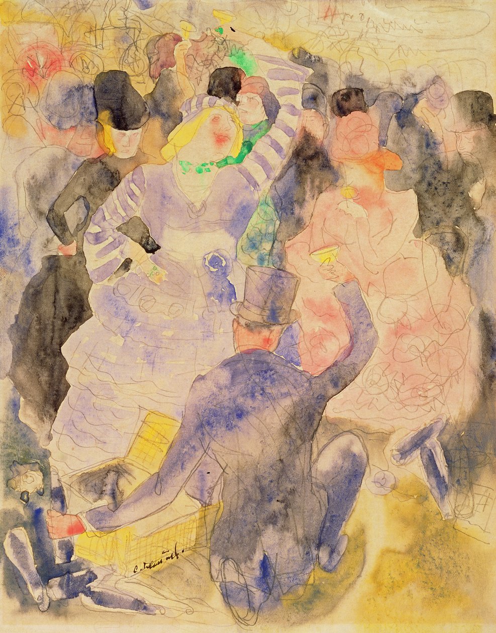 Zolas Nana için çizim, 1915-16 by Charles Demuth