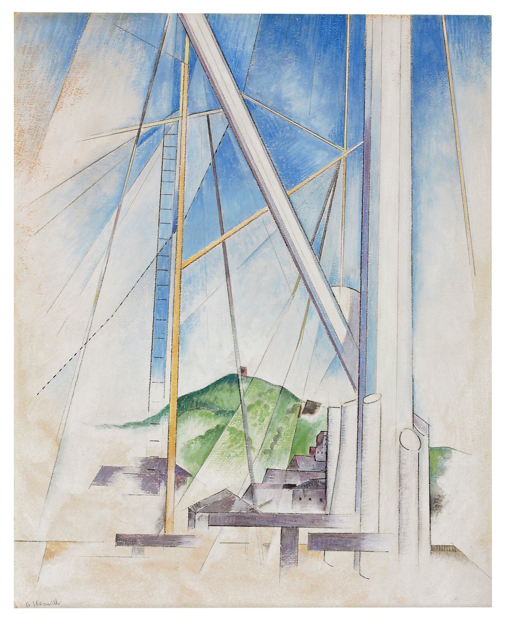In the Key of Blue, c.1919 (gemide tempera ve kurşun kalem) by Charles Demuth