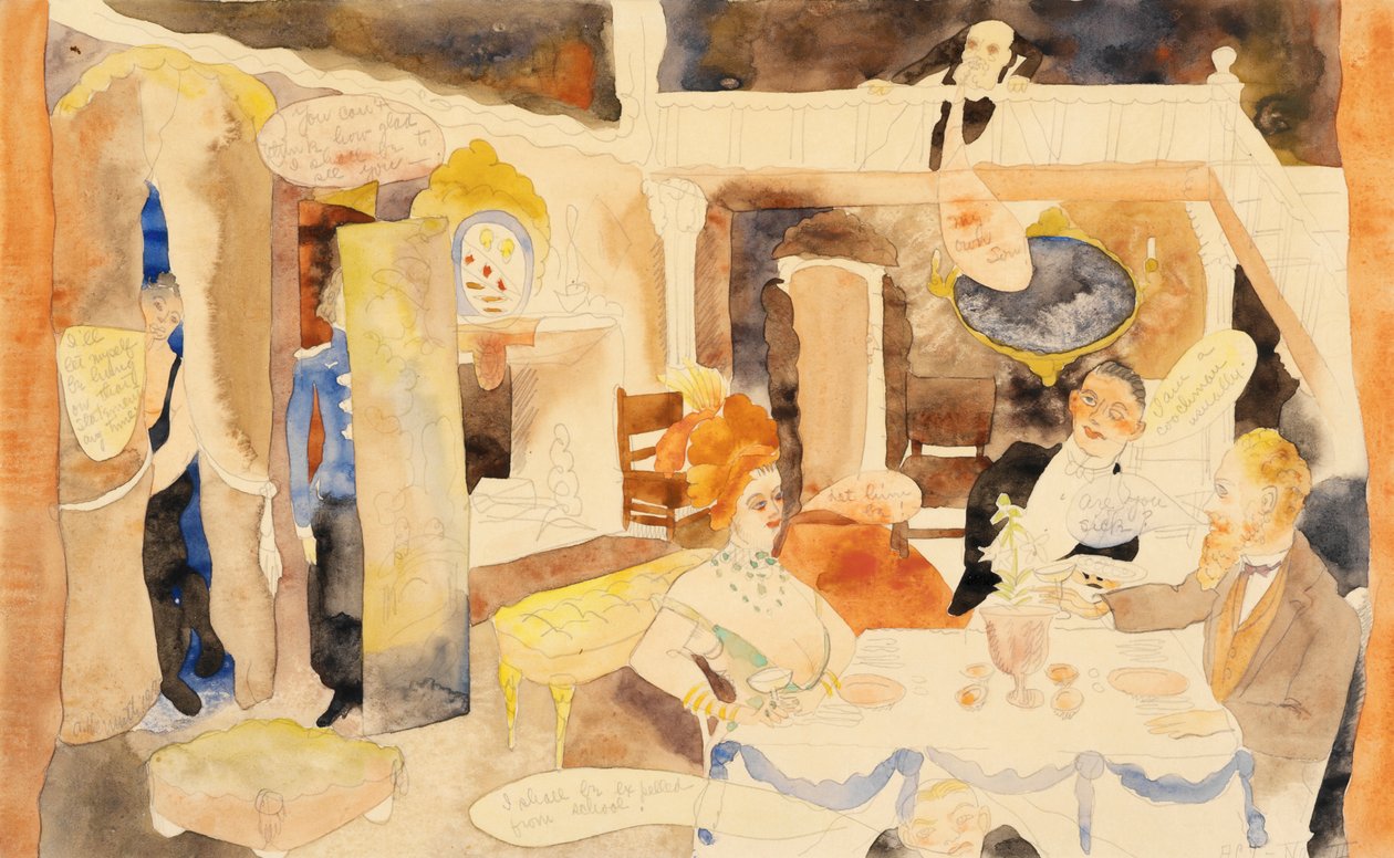 Öğle yemeğinde Lulu ve Alva Schön by Charles Demuth