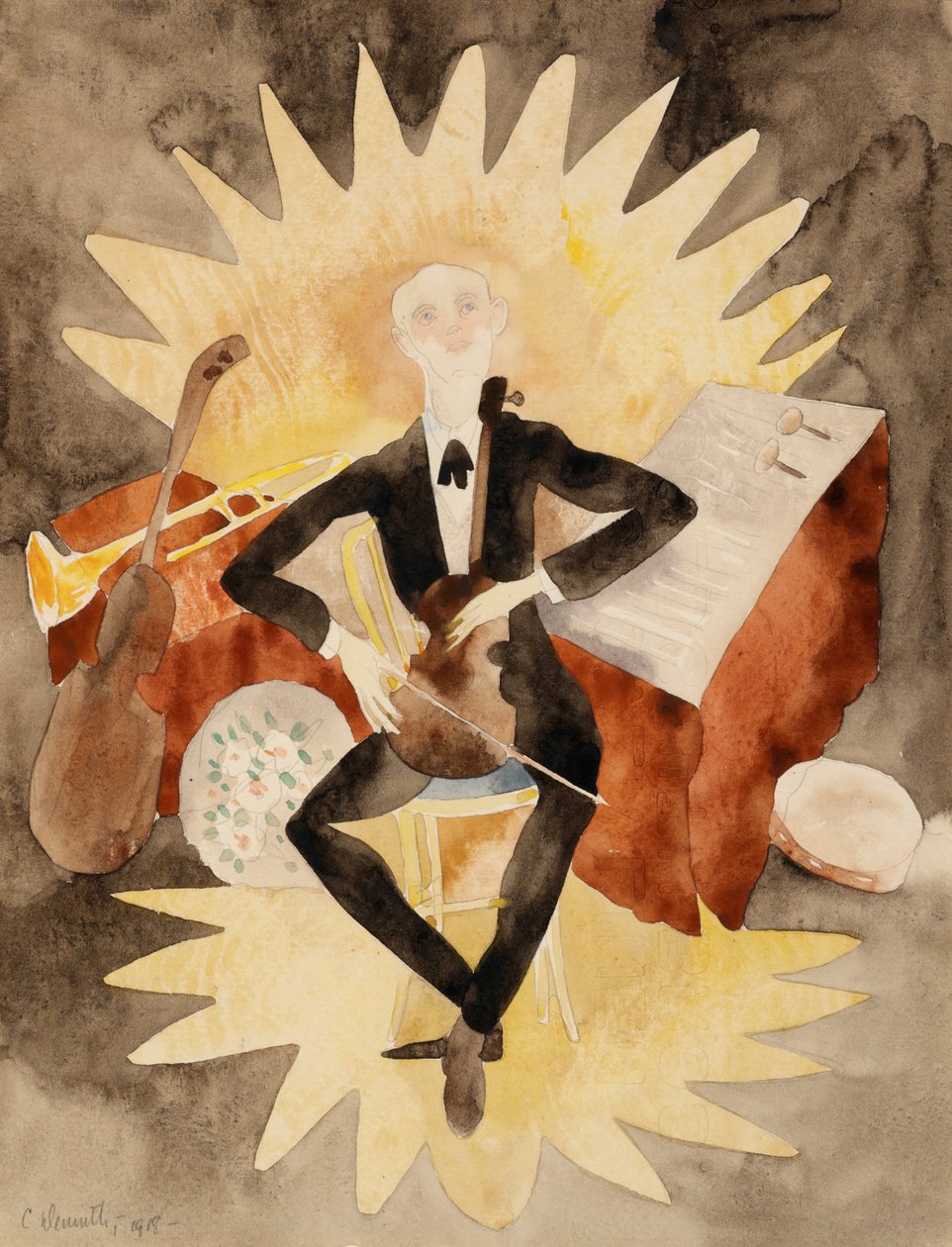 Müzisyen (kağıt üzerinde wc) by Charles Demuth