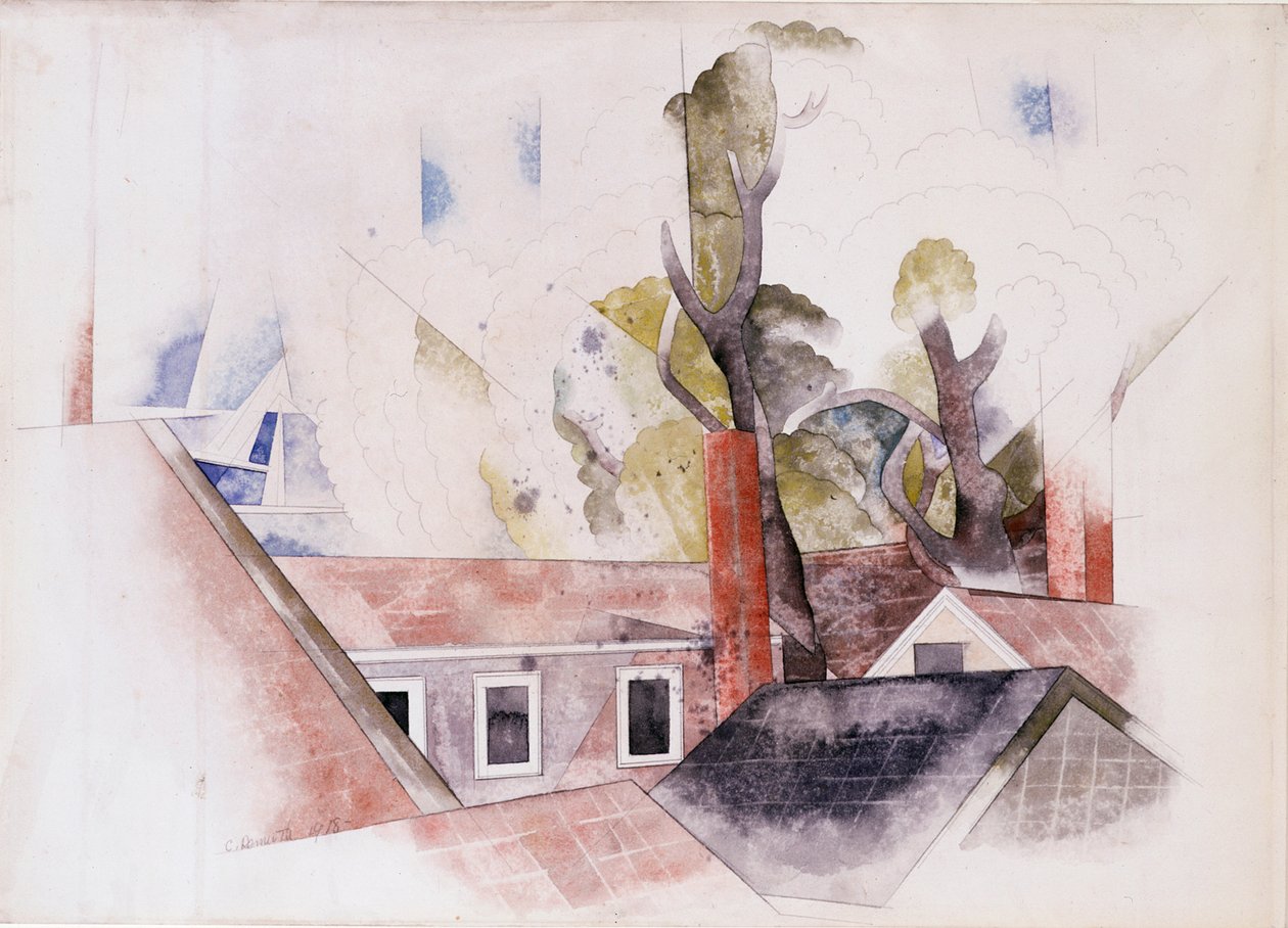 Çatılar ve Ağaçlar by Charles Demuth