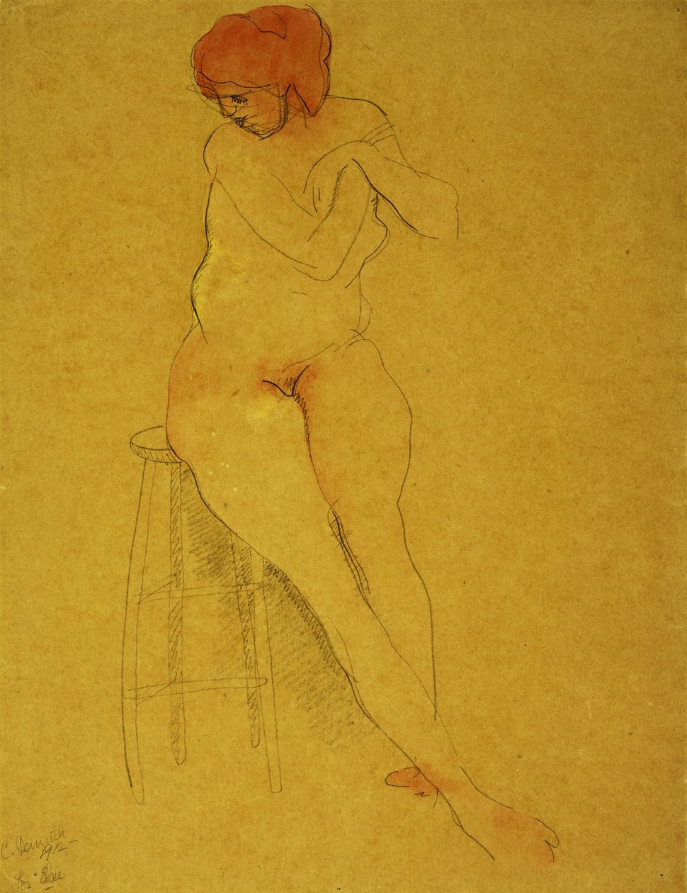 Oturmuş Çıplak by Charles Demuth
