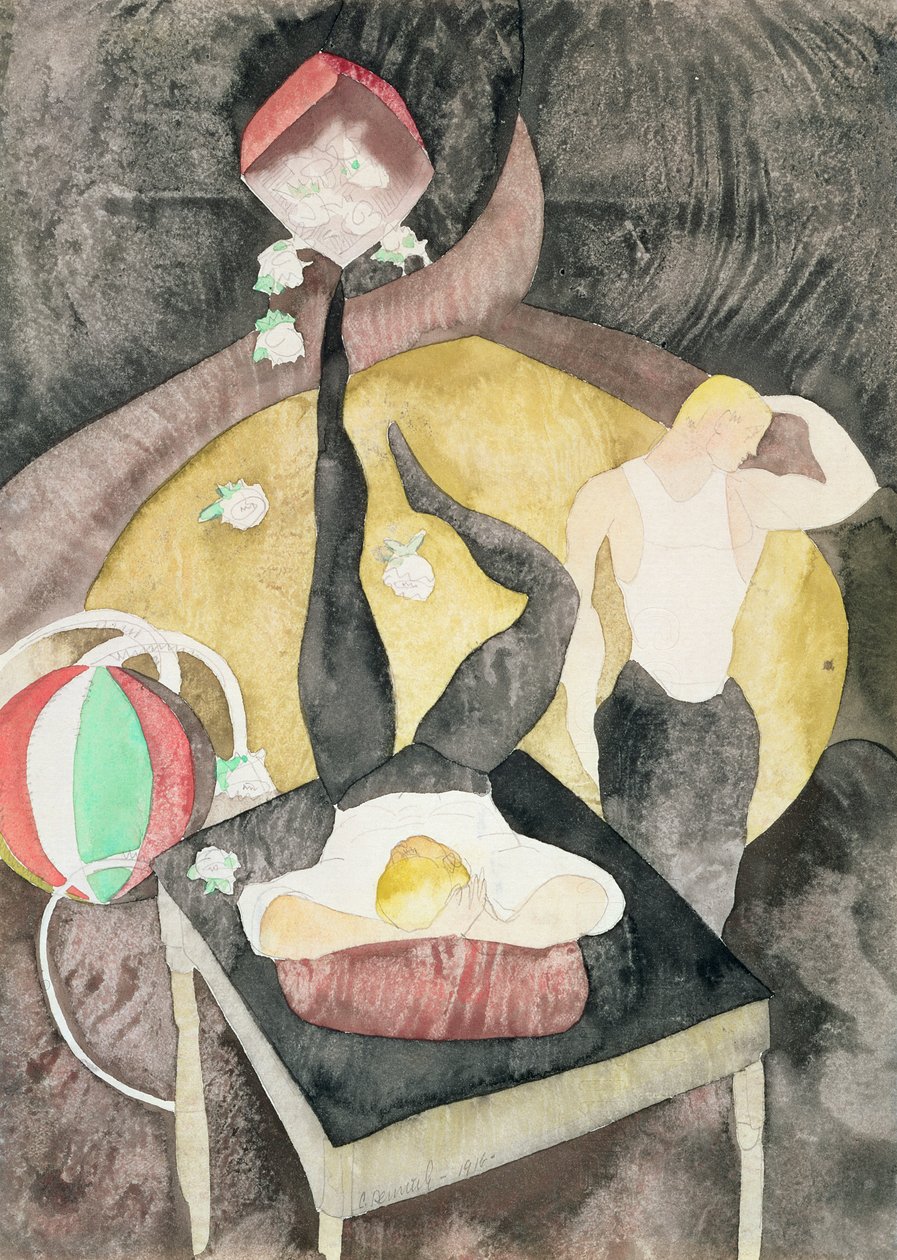 İki Acrobat Hokkabaz, 1916 (kağıt üzerinde wc) by Charles Demuth