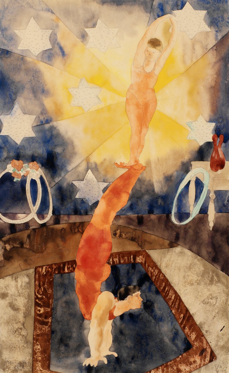 Kırmızı Taytlı İki Akrobat by Charles Demuth