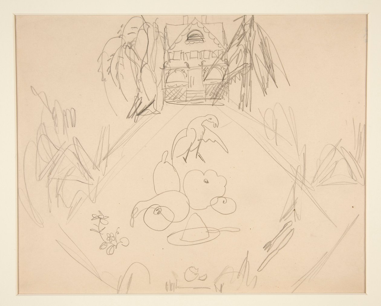 İsimsiz [güvercinler, meyveler, sebzeler, ev, yazılı notlar] by Charles Demuth