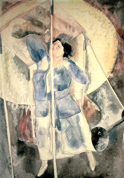 Kum Torbalı Kadın (kağıt üzerine sulu boya) by Charles Demuth