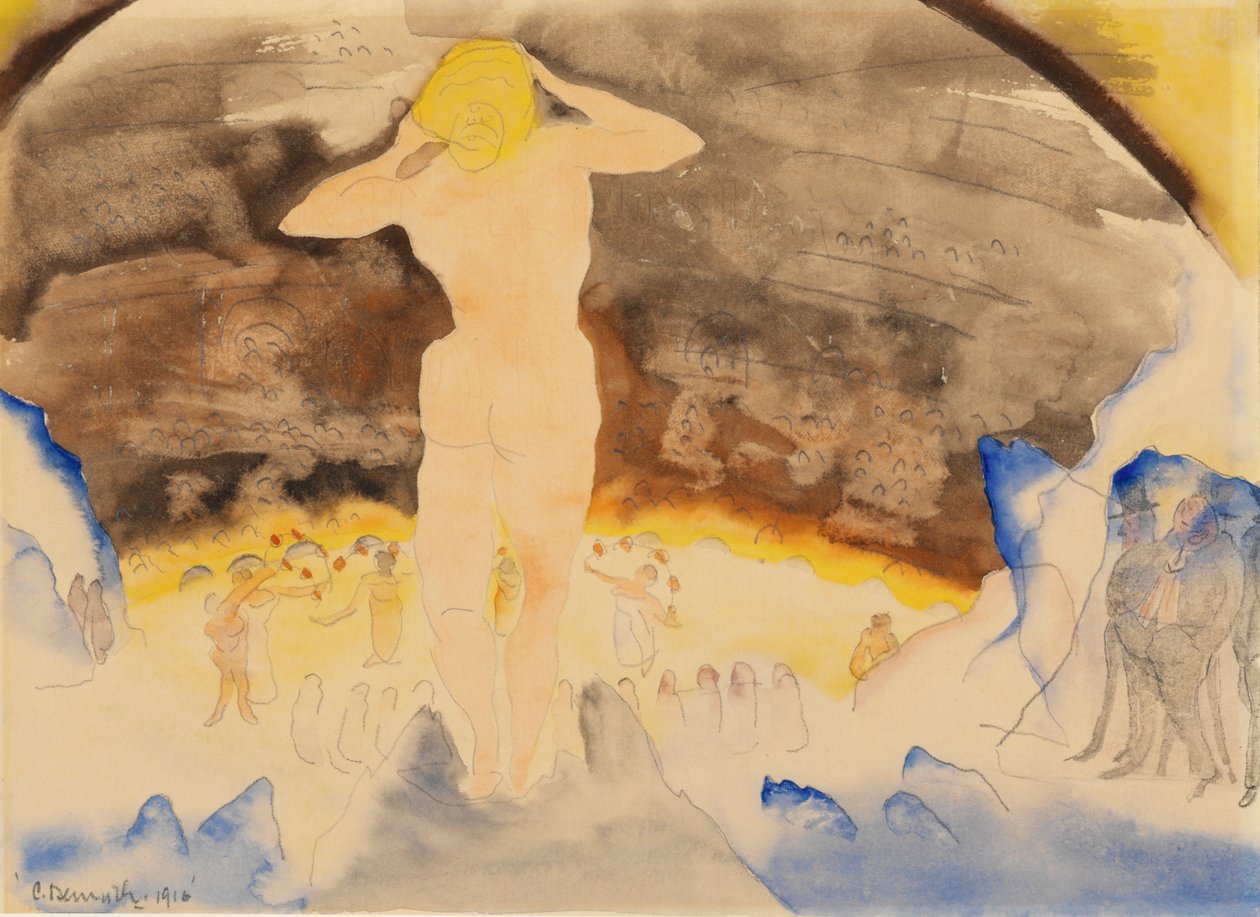 Zolas Nana, 1915 (kağıt üzerinde wc) by Charles Demuth