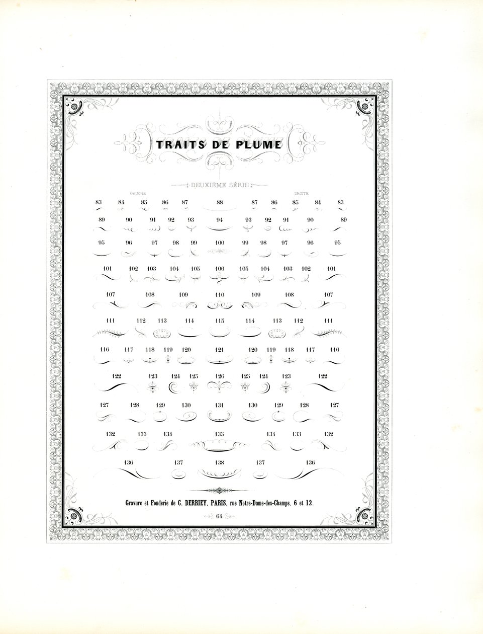 Kaligrafik Kalem İşaretleri - İkinci Seri (baskı) by Charles Derriey