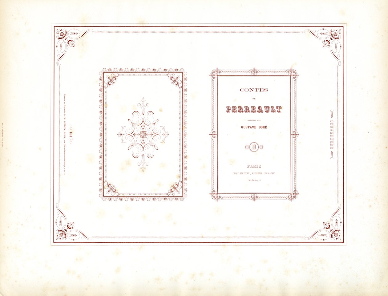 Edebi Eserler için Zarif Kitap Çerçeveleri (baskı) by Charles Derriey