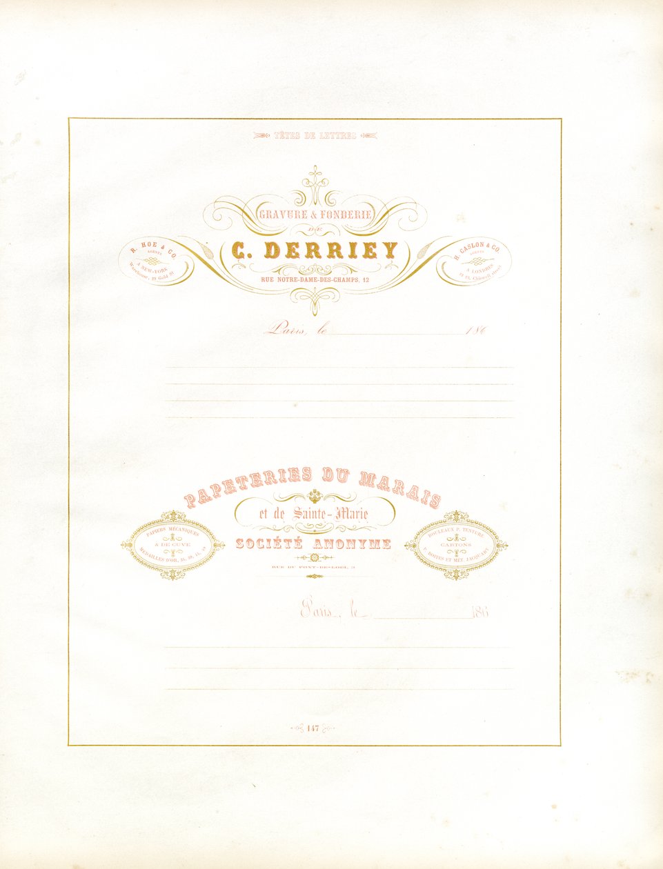 İş Yazışmaları için Zarif Antetli Kağıtlar (baskı) by Charles Derriey