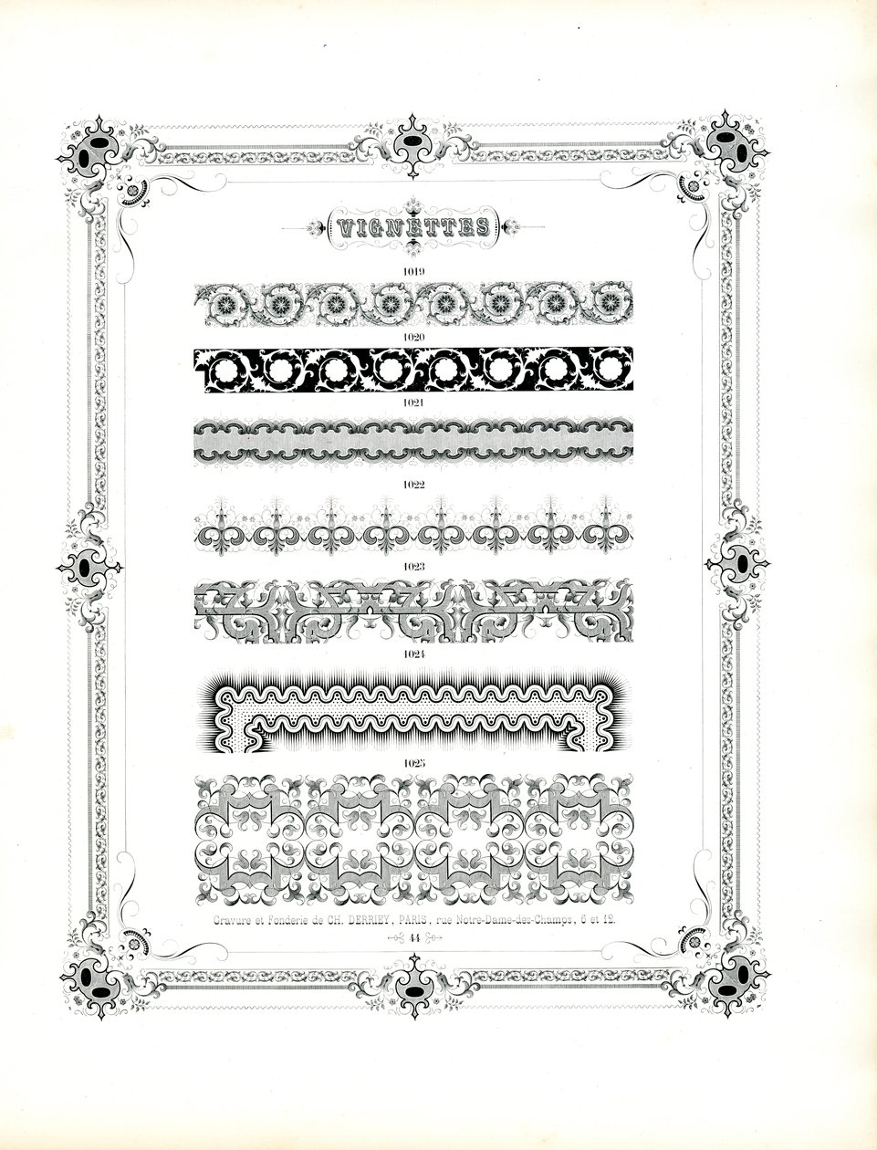 Lüks Baskı için Zarif Süsleme Desenleri (baskı) by Charles Derriey