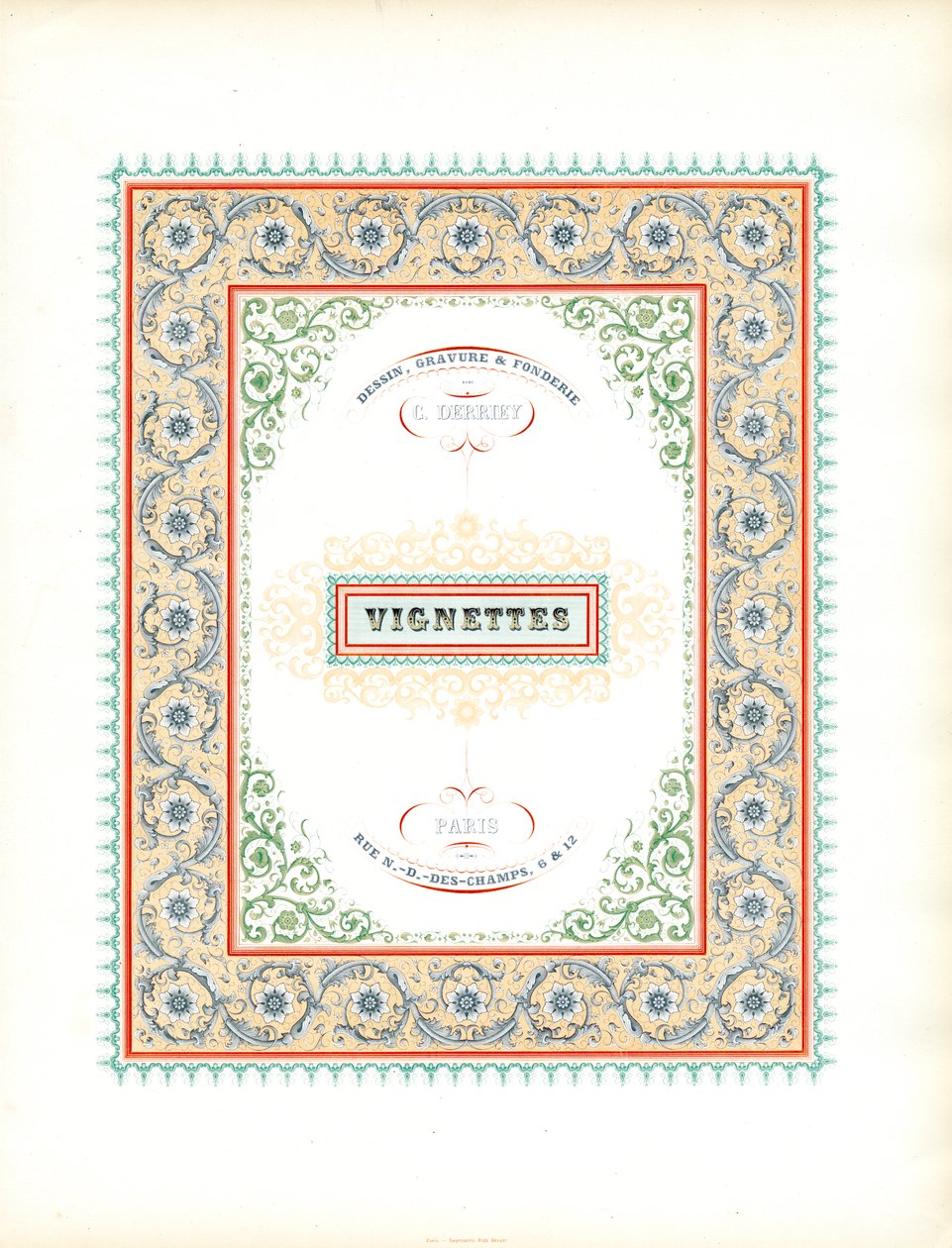 Vinyetler için Muhteşem Başlık Sayfası (baskı) by Charles Derriey