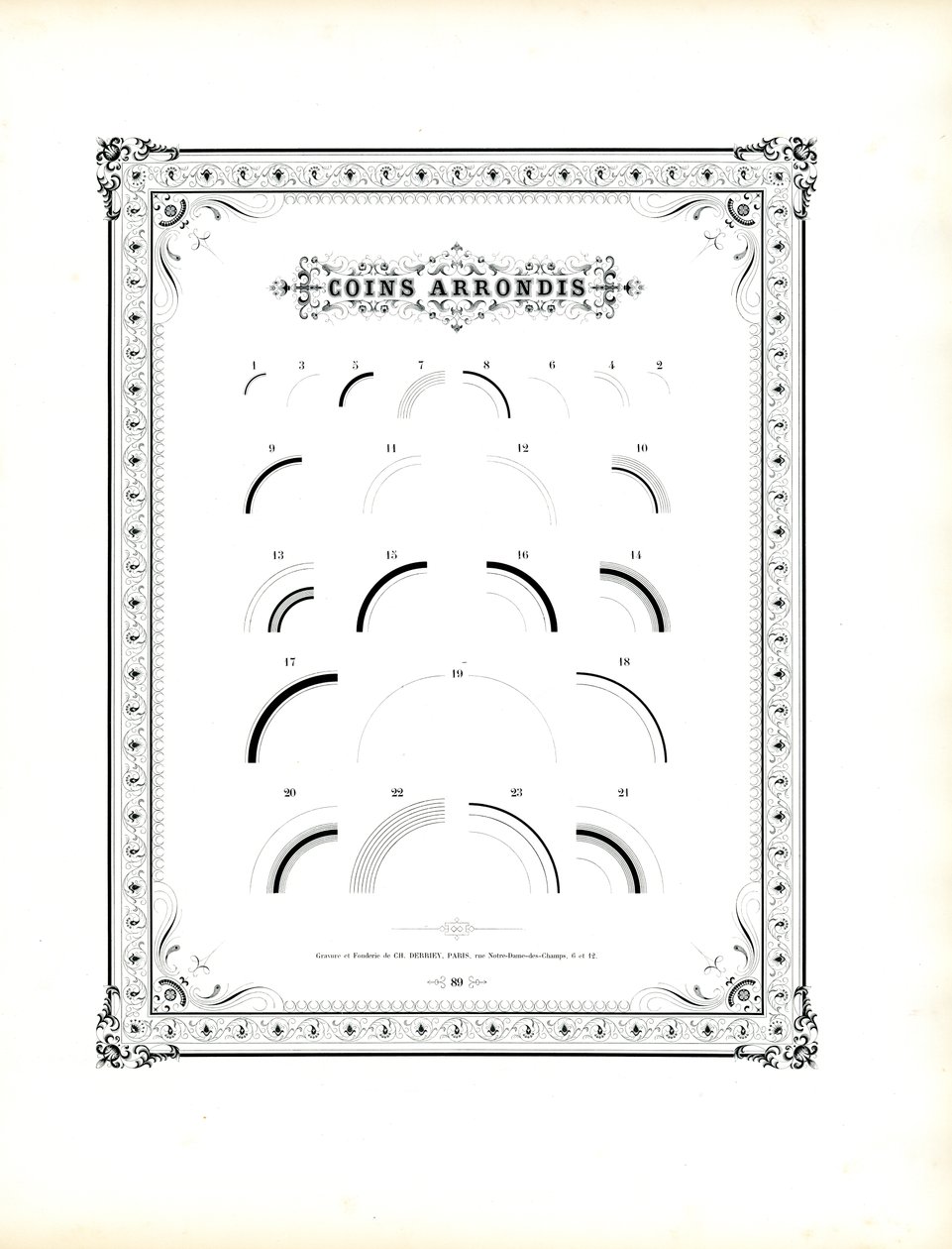 Yuvarlak Köşe Elemanları (baskı) by Charles Derriey