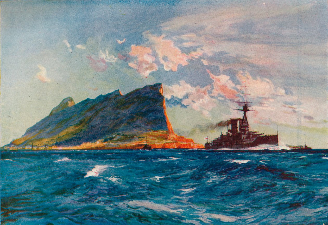 Kraliçe Elizabeth, Cebelitarık açıklarında, c1918 1919 by Charles Dixon