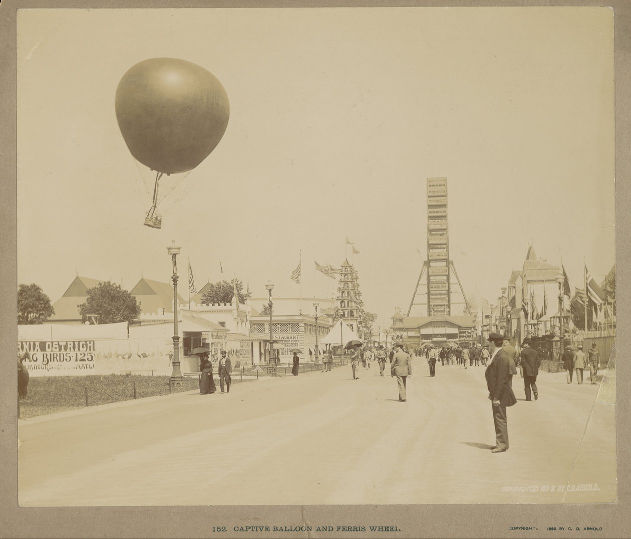 Tutsak Balon ve Dönme Dolap, Dünya Kolomb Sergisi, Chicago by Charles Dudley Arnold