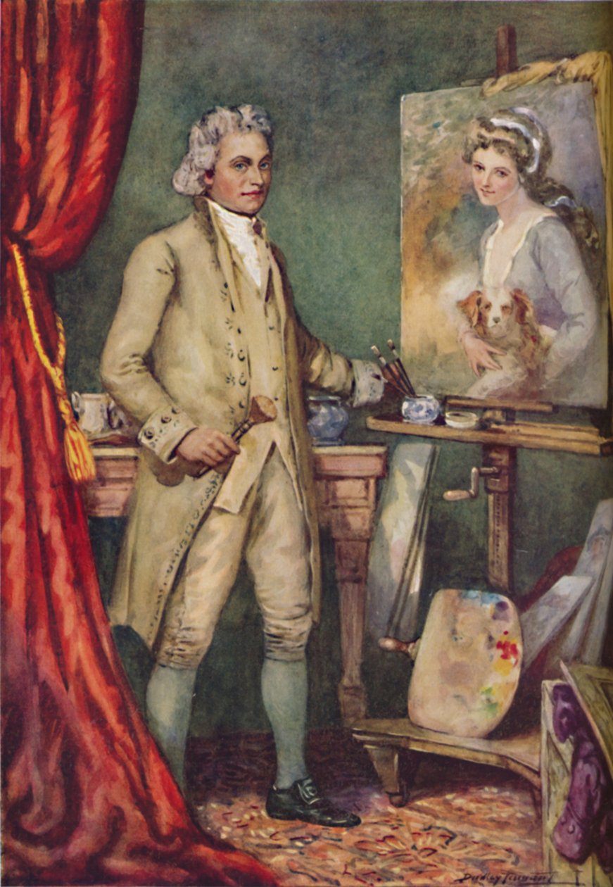 George Romney - En Sevdiği Modelin Bir Resmi Üzerinde Çalışırken, c1925 by Charles Dudley Tennant