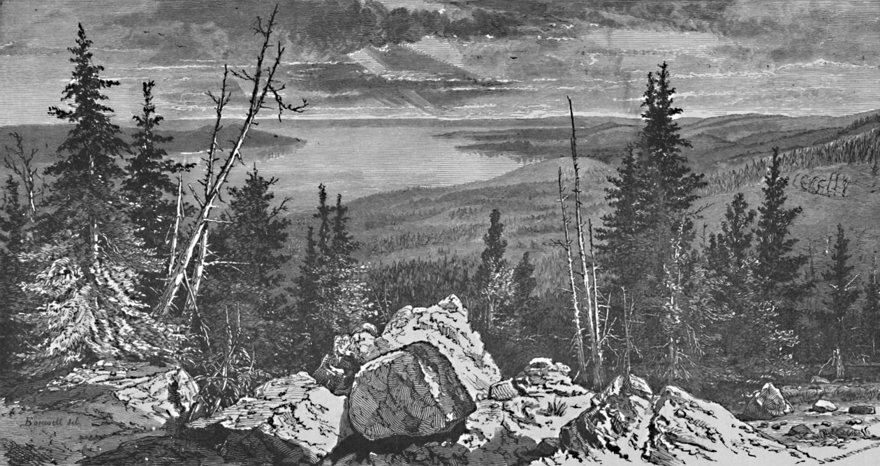 Yellowstone Gölü, 1883 by Charles E. H. Bonwill