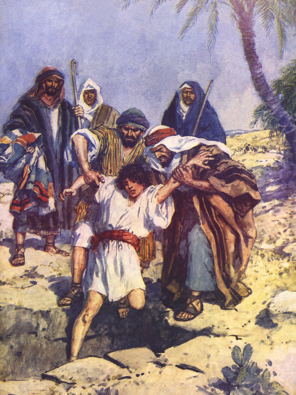 Yusuf un kardeşleri onu çukura atar by Charles Edmund Brock