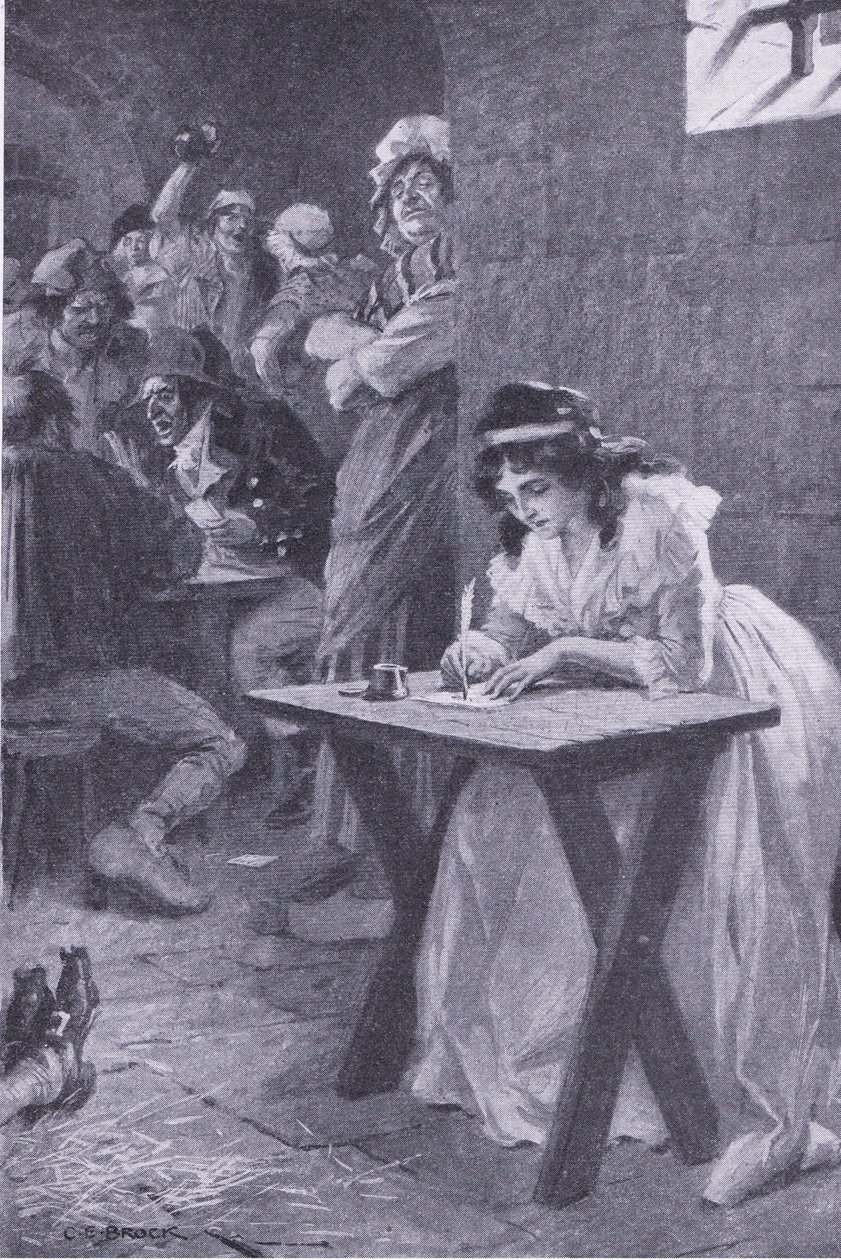 Madame Roland, My Magazine dergisinden kızına yazıyor, pub.1922 (litho) by Charles Edmund Brock